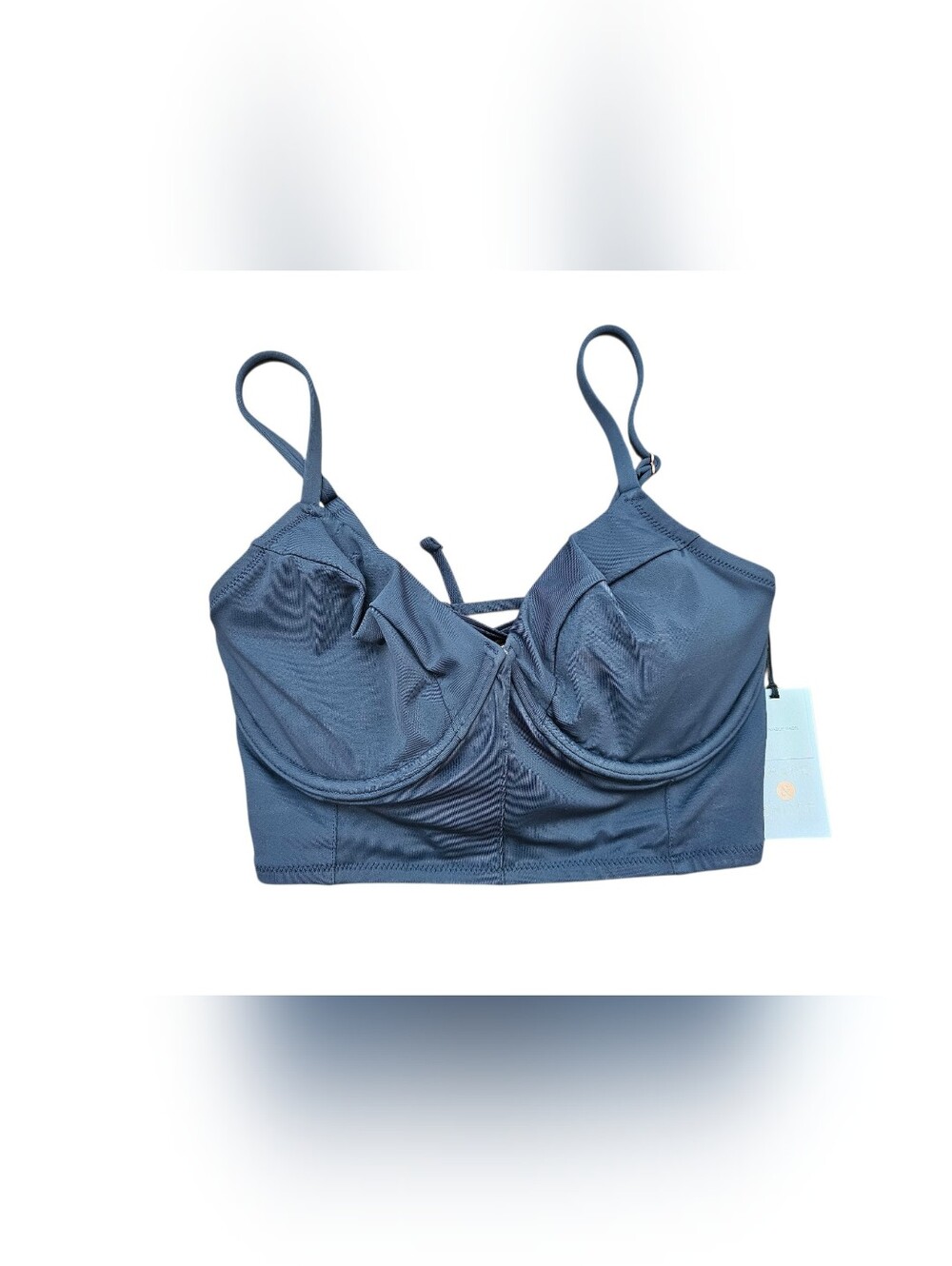 Shade & Shore Blue Bikini Top NWT Size 34D. TOP ONLY